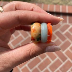 Set of 3 assorted vintage ‘70s colorful rings